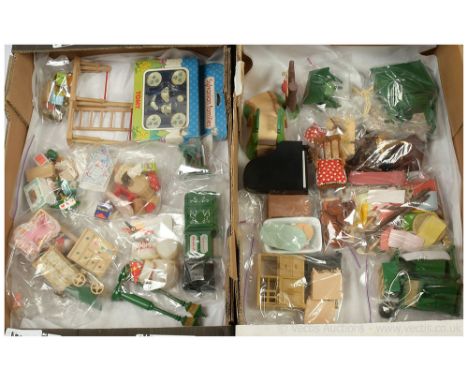 Tomy Sylvanian Families very large collection of vintage unboxed figures and accessories, including: Badger Policeman, Helmet