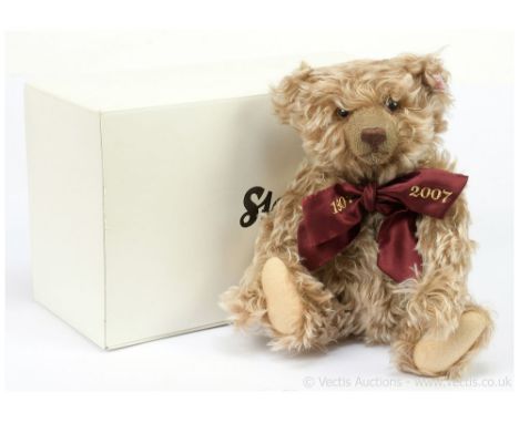 Steiff Danbury Mint The Million Hugs teddy bear, white tag 662676, 2007, LE 1907, copper-brown mohair, celebrating the 100th 