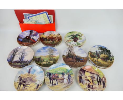 A quantity of collector plates, predominantly train and working horses related.