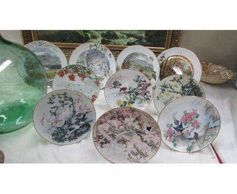 Four Royal Worcester collector's plates and six Japanese Geisha plates.