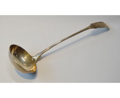 Silver soup ladle, fiddle pattern, by D &amp; C Reid, Newcastle 1823, 214g. 