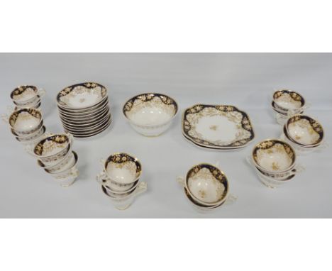 Victorian Spode tea service comprising twelve coffee cups, twelve tea cups, twelve saucers, slop bowl and a pair of biscuit p