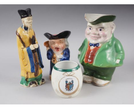 A Bishop and Stonier "Gladys" pattern soup tureen with ladle and stand, two toby jugs and other decorative ceramics 
