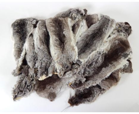 Hides/Pelts: Chinchilla (Chinchilla lanigera), modern, twenty six farmed light grey/black pelts, various sizes (26)