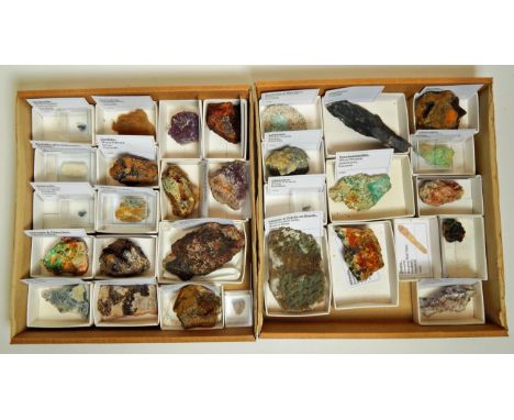 Minerals: A Collection of Various South of England Minerals, to include - Chalcocite, Olivenite, Opal, Axinite, Cassiterite, 