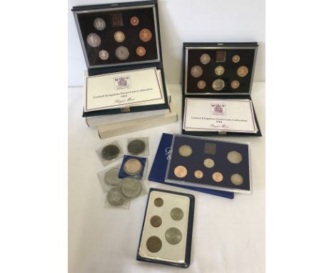 6 Great Britain & NI standard coinage proof sets. 1982 to 1987 inclusive, together with a selection of commemorative crowns a