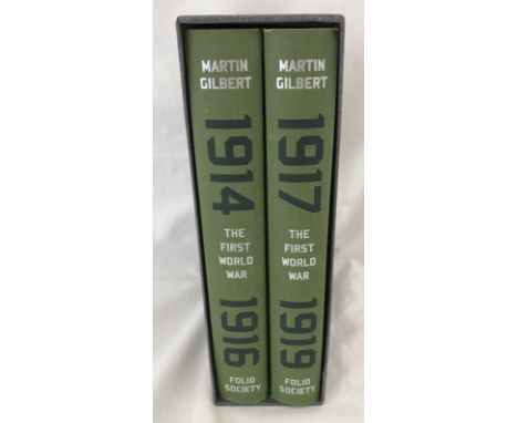 A boxed set of 2 books By Martin Gilbert, Folio Society. "The First World War". 1914- 1916 and 1917-1919. 