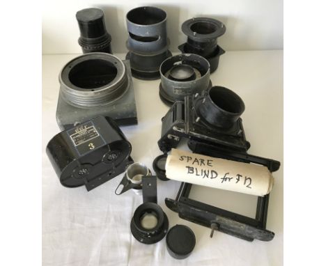 A quantity of original WW2 Spitfire reconnaissance camera parts. Comprising:- camera body, 2 lens cones, AM Universal shutter