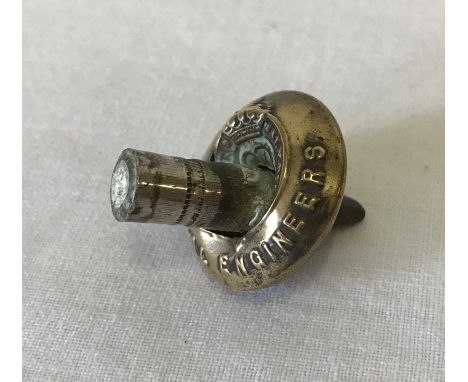 A Royal Engineers "lucky button", struck by a bullet.  