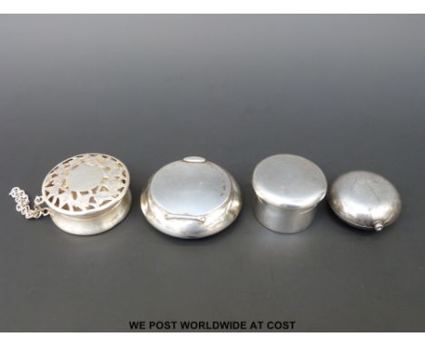 Four silver trinket boxes 