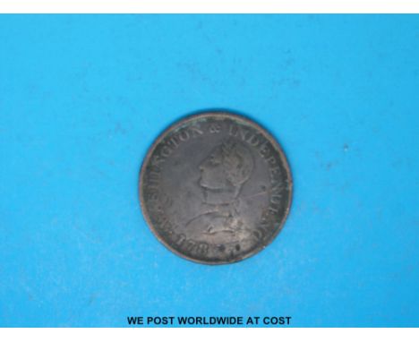 A Washington Independence portrait coin 1783, small military bust, engrailed edge