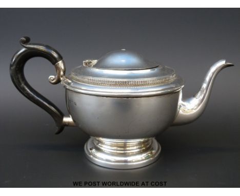 An Art Deco hallmarked silver octagonal presentation teapot, length 24.5cm, Sheffield 1933, maker R and B, 570g all in 