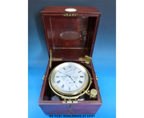 Barraud 8 day fusee marine chronometer c1840, Serial No. 2822, marked to the dial 'Maker to the Royal Navy'