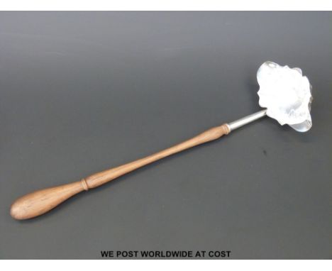 A hallmarked silver George III silver punch ladle with turned rosewood handle, London 1794, maker's mark rubbed, length 34.5c
