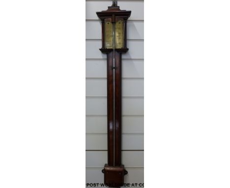 A 19thC Georgian anonymous mahogany stick barometer 