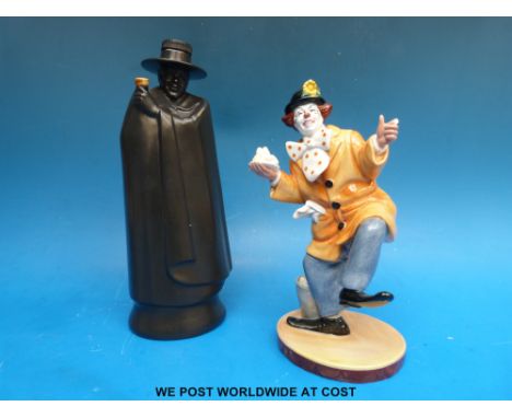 Royal Doulton figure The Clown and a Wedgwood decanter 