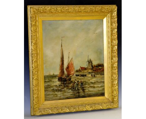 R** F** Greenwood (19th/20th century)
Unloading the Catch
signed, dated 1901, oil on canvas, 59cm x 49cm