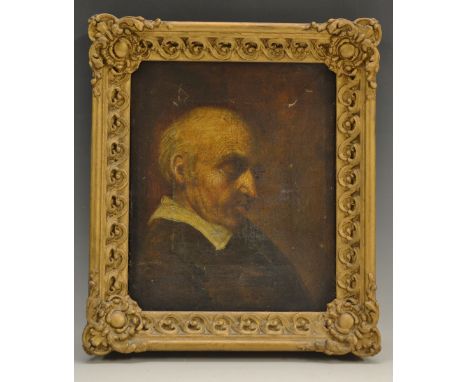 English school (18th Century)
Portrait of a Puritan
oil on canvas, 21cm x 25cm, framed