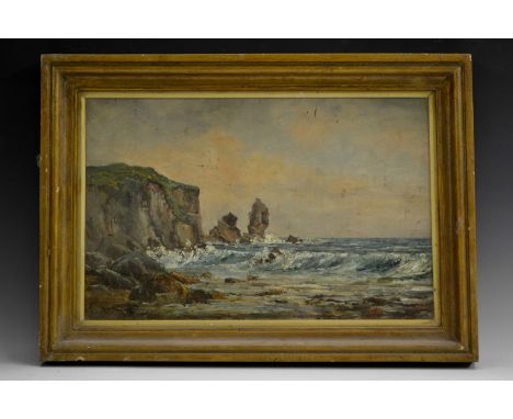 R S Bantry (English school, early 20th century)
Jurassic Coast,
signed, oil on board, 46cm x 31cm, framed