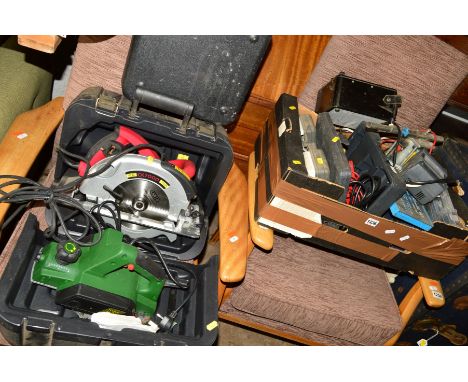 A CASED CK7000 CIRCULAR SAW, together with a Tools of the Trade electric planer, cased Powercraft AT-1805G electric drill, av