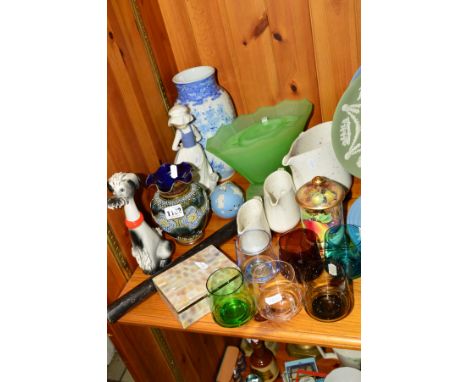 A GROUP OF CERAMICS, GLASS, SUNDRY ITEMS ETC, to include Royal Doulton stoneware vase, impressed backstamp and No.2780, heigh