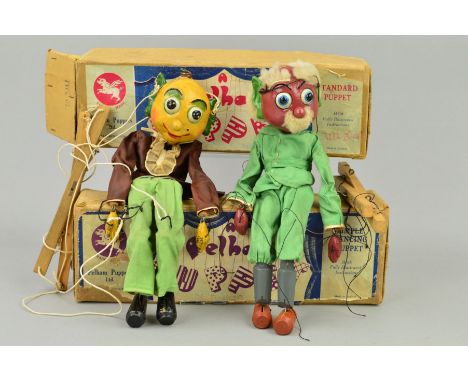 A BOXED PELHAM SL PUPPET, 'Colonel Beetroot', with a similar boxed SL 'Mr Turnip' puppet, both appear playworn but complete, 