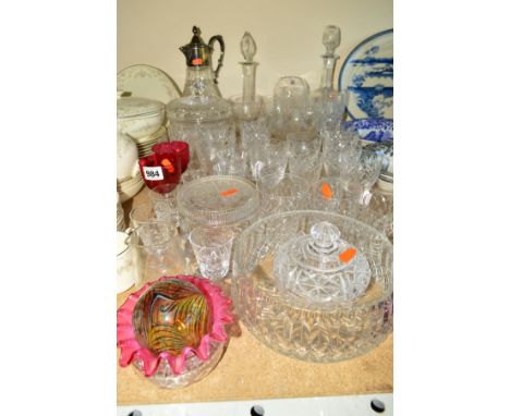 A GROUP OF VICTORIAN AND 20TH CENTURY GLASSWARE, including Caithness and Andrew Sankey paperweights, assorted Royal Doulton a