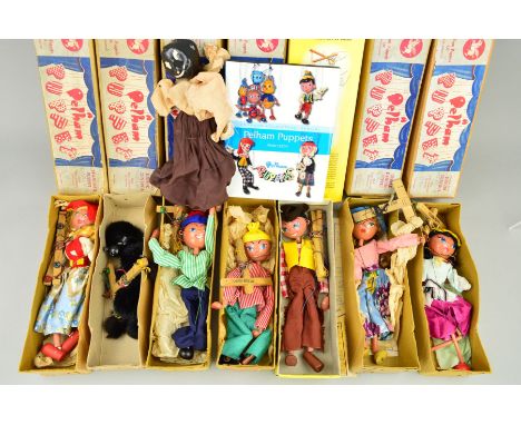 A COLLECTION OF PELHAM PUPPETS, to include LS Mexican Girl, two different LS boys, LS girl, SS Tyrolean girl and a black pood
