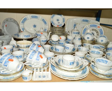 A LARGE QUANTITY OF COALPORT 'REVELRY' DINNER/TEA WARES ETC, to include cups, saucers, meat platter, serving dishes, twin han