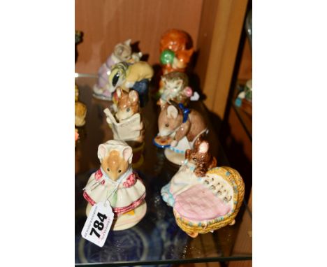 EIGHT BESWICK BEATRIX POTTER FIGURES, BP3b, to include 'The Old Woman Who Lived In A Shoe - Knitting', 'Tailor of Gloucester'