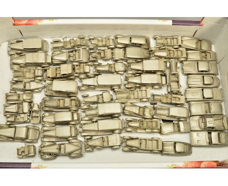 A COLLECTION OF UNBOXED DANBURY MINT PEWTER CAR MODELS, some have minor damage/missing items, all approximately 1:76 scale (5