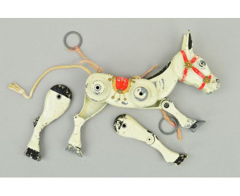 A LESNEY MOKO MUFFIN THE MULE PUPPET, complete but in need of re-assembly and re-stringing, some paint loss and wear