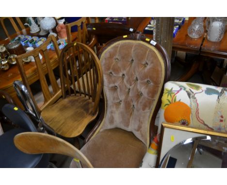 A Victorian mahogany button back nursing chair  