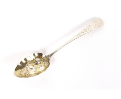 A George IV silver Old English pattern berry spoon, Hallmarked London 1827