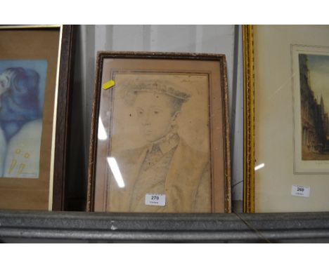 A framed and glazed portrait study of a gentleman 