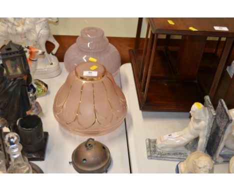 Two mid-20th Century glass light shades 