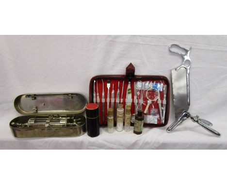 Vintage medical equipment to include vaginal speculum