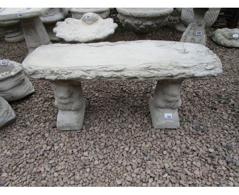 Stone pedestal squirrel bench