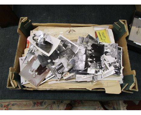 Box of vintage photographs to include celebrities etc