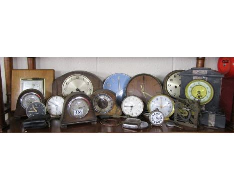 Shelf of clocks to include Metamec and other retro examples