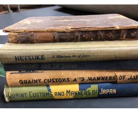 MOCK JOYA, QUAINT CUSTOMS AND MANNERS OF JAPAN, 1951, TWO VOLUMES, 1951 VOLUMES ON NETSUKE AND CERAMIC ART OF JAPAN TOGETHER 