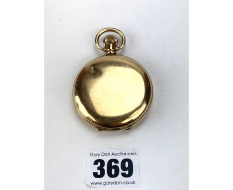 Plated Henderson's Dennison full hunter pocket watch, 2" long, working