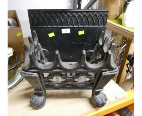 Small cast metal black fire grate 34 cm x 27 cm x 38 cm high