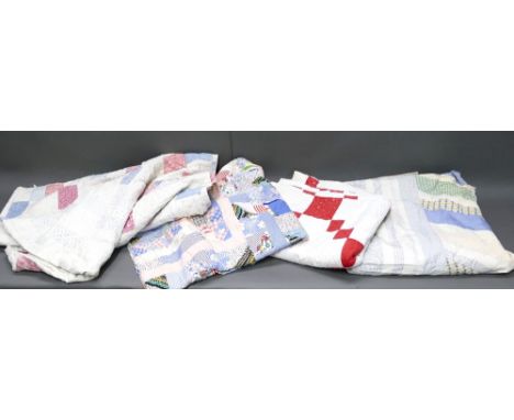 4 Vintage patchwork quilts various sizes.