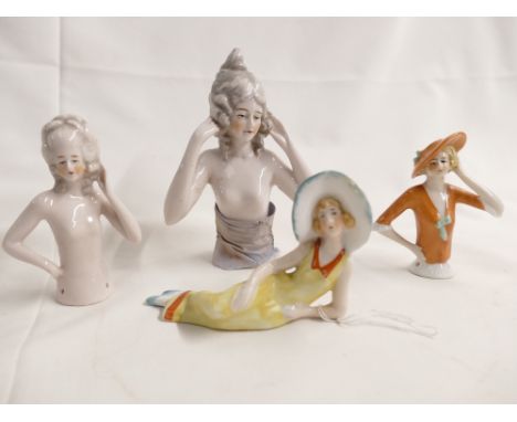 4 Porcelain pin cushion ladies - various sizes