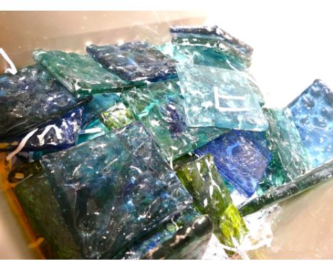 Quantity of decorative glass square tiles