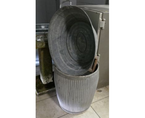 Vintage dolly tub and galvanised wash tub
