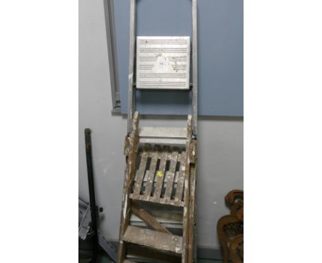 Alloy step ladders and vintage wooden step ladders