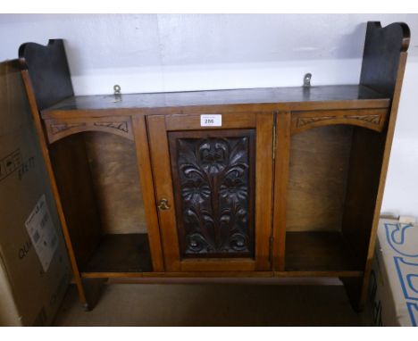 Mahogany carved wall mounted display shelf