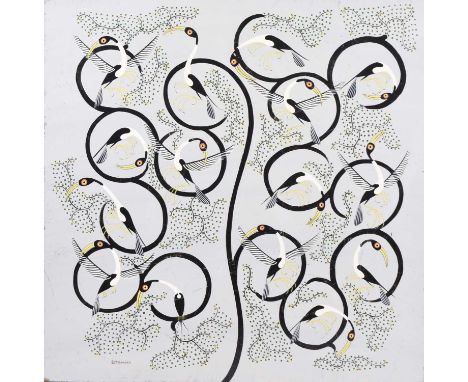 Mbwana Sudi (Tanzanian 1960-2014) Flock of birds in a tree, Tingatinga school, acrylic on board61cm x 61cm
Notes on the artis